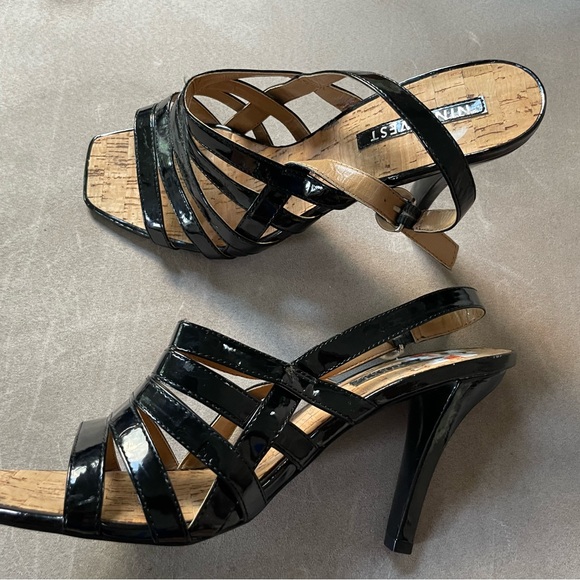 Nine West Women's Black Slingback 3.5” Strappy Sandals Size 9 M. Never Worn! - Picture 2 of 5